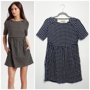Ace & Jig Polka Dot Black & White Baby Doll Linen Blend Mini Dress Women's Sz XS